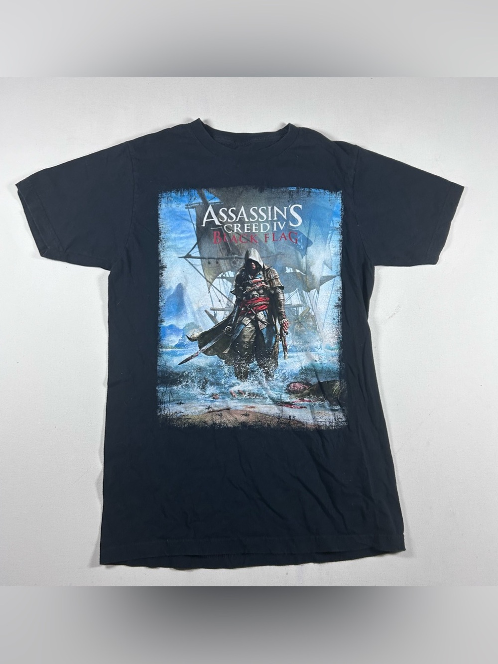 Assassins Creed IV Shirt Mens Medium Black Flag Video Game Promo 2013 Ubisoft